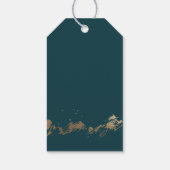 Abstracte bergen Donkergroen & goud met namen Cadeaulabel (Achterkant)