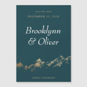 Abstracte bergen donkergroen sparen de Magnet van (Voorkant)