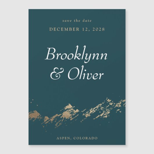 Abstracte bergen donkergroen sparen de Magnet van  (Voorkant)