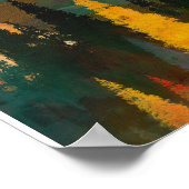 Abstracte bergen en bomen - moderne middeleeuwse poster (Hoek)