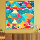 Abstracte Bergen en Rivier Canvas Afdruk (Insitu (Woonkamer))