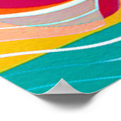 Abstracte Bergen en Rivier Poster (Hoek)