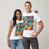 Abstracte Bergen en Rivier T-shirt (Unisex)