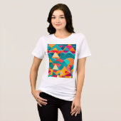 Abstracte Bergen en Rivier Tri-Blend Shirt (Voorkant volledig)