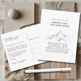 Abstracte bergen nemen de hoge weg briefkaart