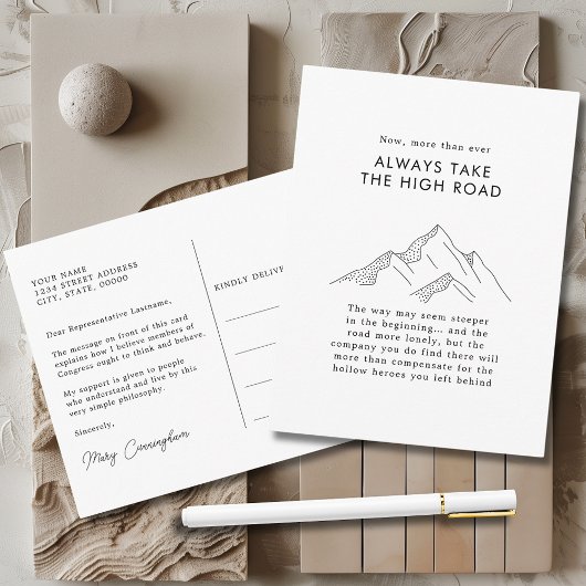 Abstracte bergen nemen de hoge weg briefkaart