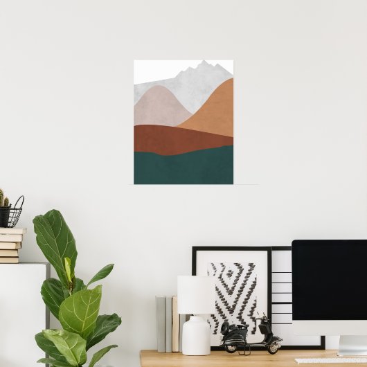 Abstracte bergen poster (Thuiskantoor)