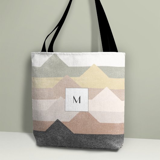 Abstracte bergen tote bag