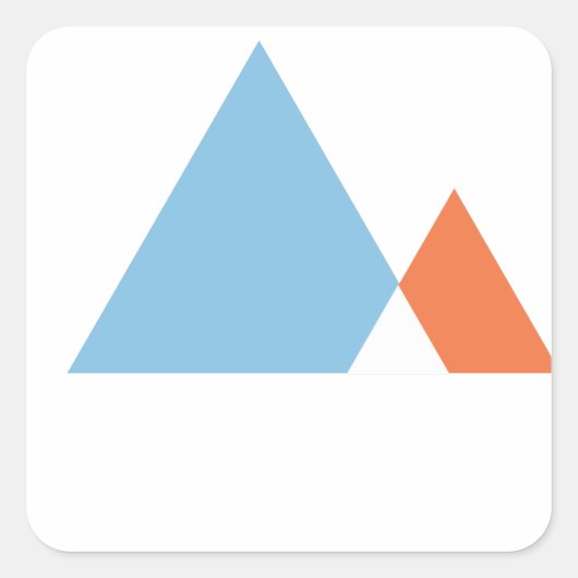 Abstracte bergen vierkante sticker (Voorkant)