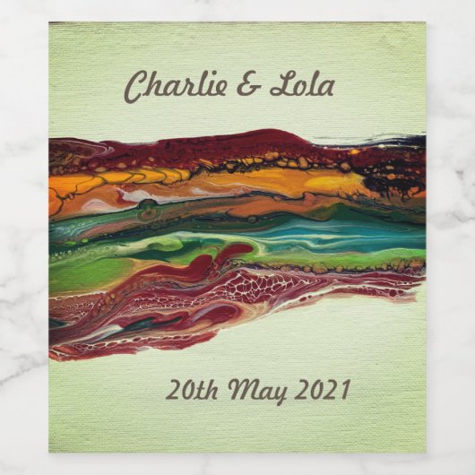 Abstracte bergen wijn etiket (Enkel label)