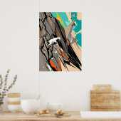 Abstracte berggeitenklimmer poster (Keuken)