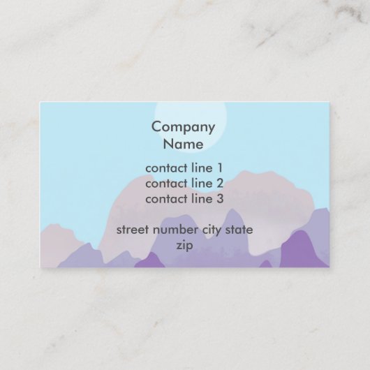 abstracte bergkunst modern design visitekaartje (Achterkant)