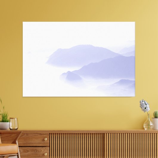 Abstracte Berglandschap Natuur Periwinkle Blue Canvas Afdruk (Insitu (Woonkamer))