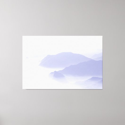 Abstracte Berglandschap Natuur Periwinkle Blue Canvas Afdruk (Voorkant)