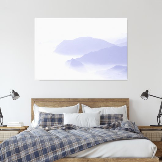 Abstracte Berglandschap Natuur Periwinkle Blue Canvas Afdruk (Insitu (Slaapkamer))