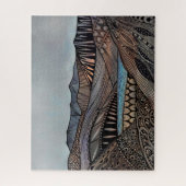 Abstracte berglandschapszonsondergang zout tangle legpuzzel (Verticaal)