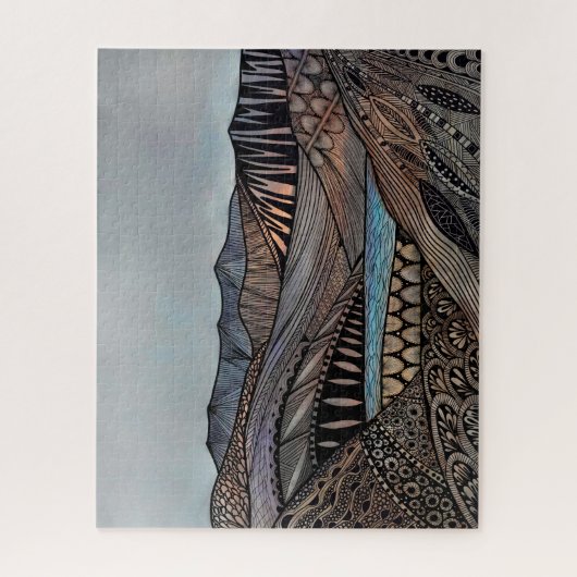 Abstracte berglandschapszonsondergang zout tangle  legpuzzel (Verticaal)