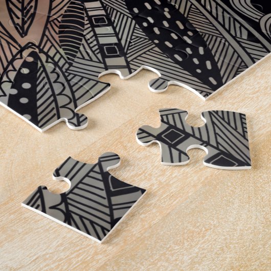 Abstracte berglandschapszonsondergang zout tangle legpuzzel (Zijkant)