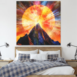 Abstracte bergmaan schijn kunst canvas afdruk