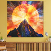 Abstracte bergmaan schijn kunst canvas afdruk (Insitu (Woonkamer))