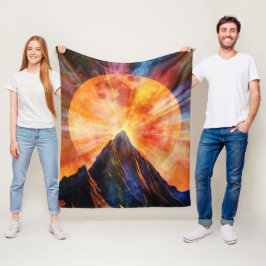 Abstracte bergmaan schijn kunst fleece deken