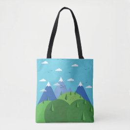 Abstracte bergplaats tote bag