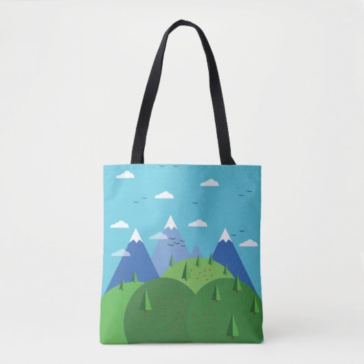 Abstracte bergplaats tote bag (Voorkant)