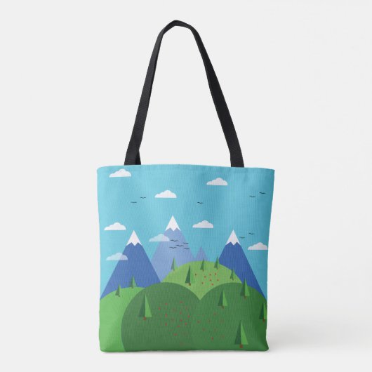 Abstracte bergplaats tote bag (Achterkant)