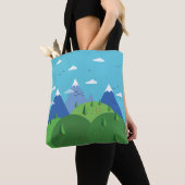 Abstracte bergplaats tote bag (Dichtbij)