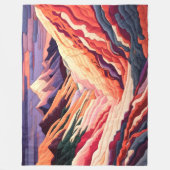 Abstracte bergscène Paarse perzik Bourgondië Fleece Deken (Voorkant)
