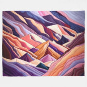 Abstracte bergscène Paarse perzik Bourgondië Fleece Deken (Voorkant (Horizontaal))
