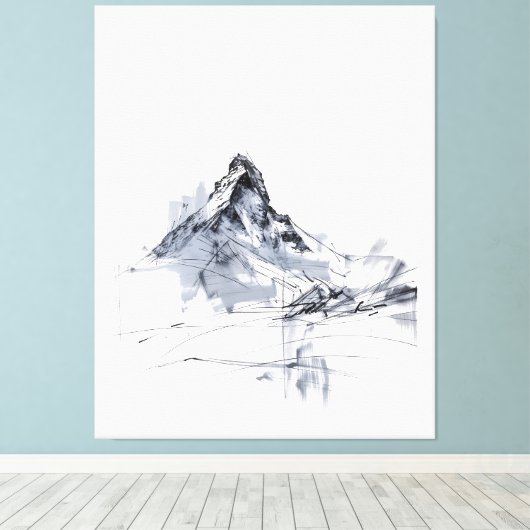 Abstracte bergtop canvas afdruk (Insitu (Houten vloer))
