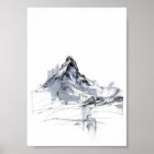 Abstracte Bergtop Poster (Voorkant)