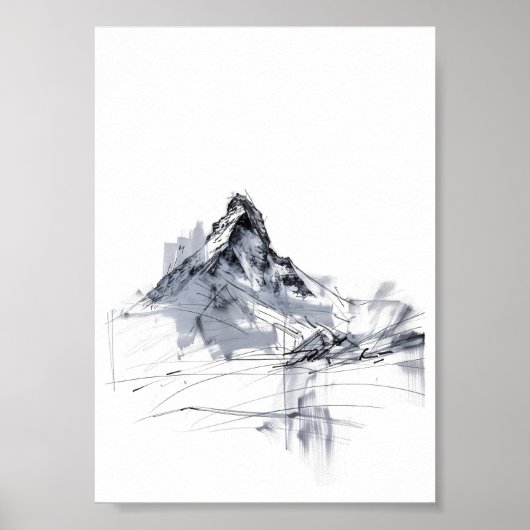 Abstracte Bergtop Poster (Voorkant)