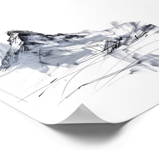 Abstracte Bergtop Poster (Hoek)