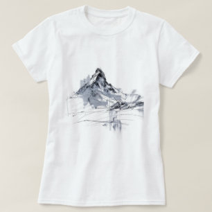 Abstracte bergtop t-shirt