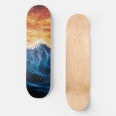 Abstracte bergzonsondergang persoonlijk skateboard (Voorkant)