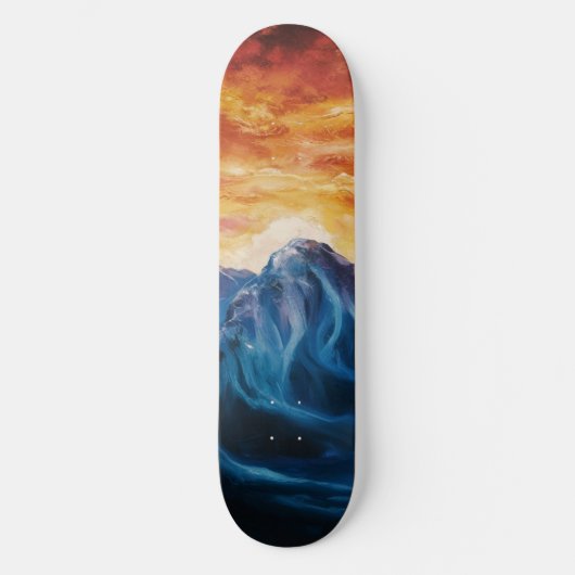 Abstracte bergzonsondergang persoonlijk skateboard (Voorkant)