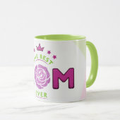 Abstracte beste mam ooit Glitter Flower Koffie Mok (Voorkant rechts)