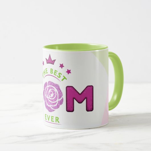 Abstracte beste mam ooit Glitter Flower Koffie Mok (Voorkant rechts)