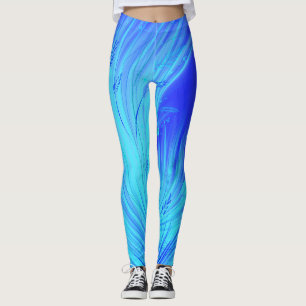 Abstracte betoverde tuin blauw leggings