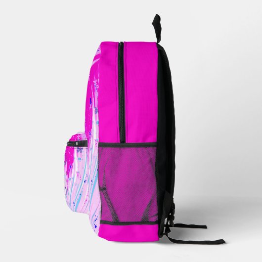 Abstracte betoverde tuin roze wit bedrukte rugzak (Rechts)