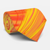 Abstracte betoverde tuin sinaasappel stropdas (Opgerold)