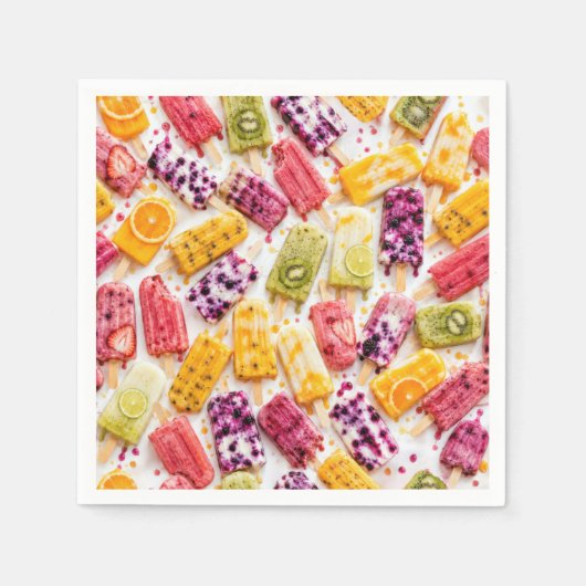 Abstracte Bevroren Fruit Popsicles Servet (Voorkant)