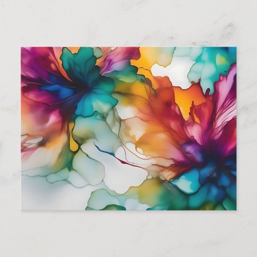 Abstracte beweegbare alcoholinkt briefkaart (Voorkant)
