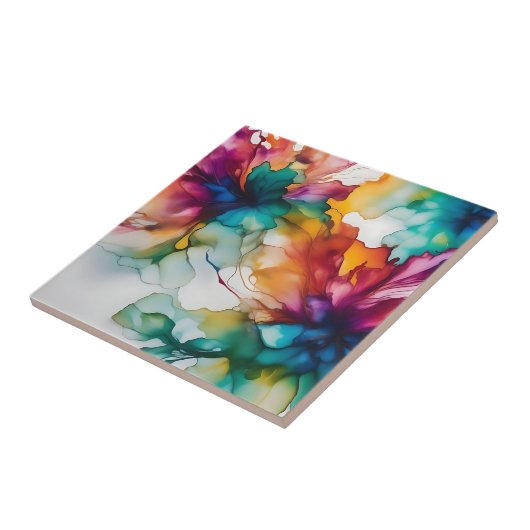 Abstracte beweegbare alcoholinkt tegeltje (Zijkant)