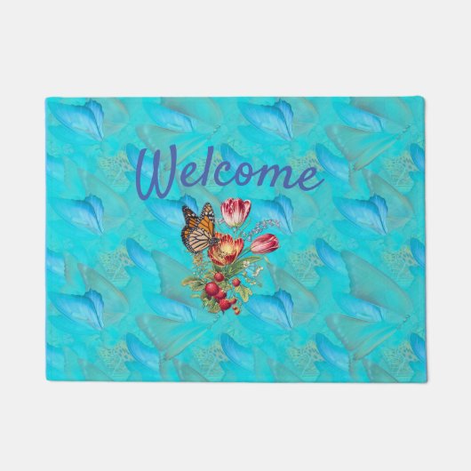 Abstracte bewegende Butterflies Deurmat (Voorkant)