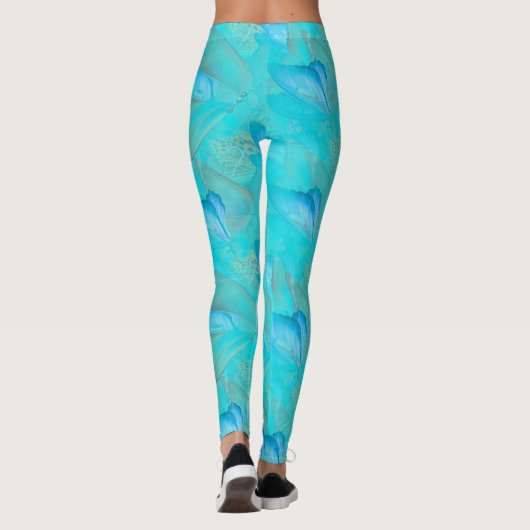 Abstracte bewegende Butterflies Leggings (Achterkant)
