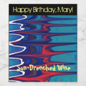 Abstracte beweging waterrimpelstromend wijn etiket (Enkel label)