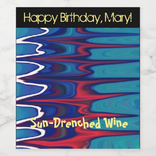 Abstracte beweging waterrimpelstromend wijn etiket (Enkel label)